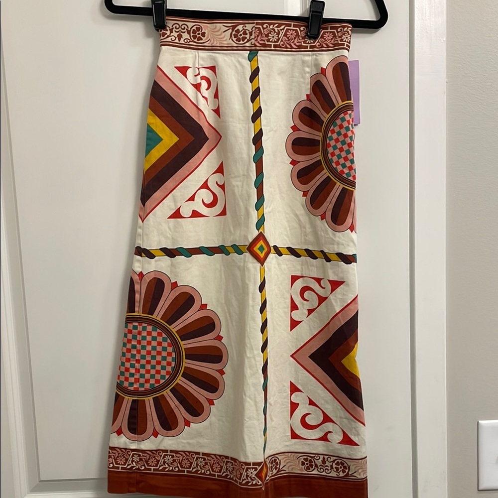 La DoubleJ Geometric Patterned Midi Skirt